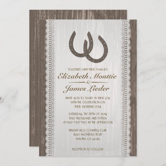 Westerne Hoefijzer-weddenschappen Kaart (Voorkant / Achterkant)