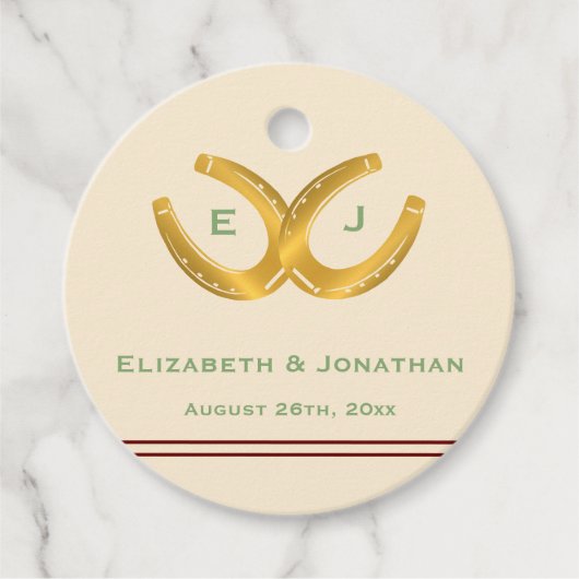 Westerne Hoefijzers bruiloft Bedankjes Labels (Voorkant)