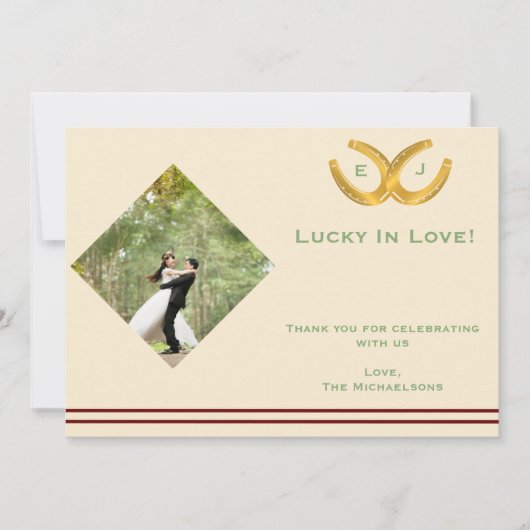 Westerne Hoefijzers bruiloft Bedankkaart (Voorkant)