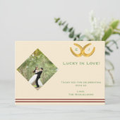 Westerne Hoefijzers bruiloft Bedankkaart (Staand voorkant)