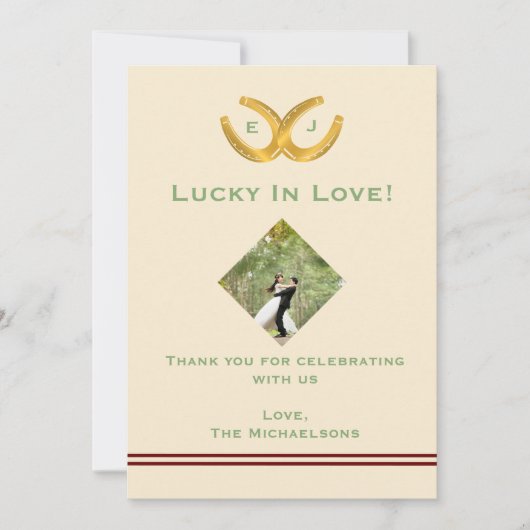 Westerne Hoefijzers bruiloft Bedankkaart (Voorkant)