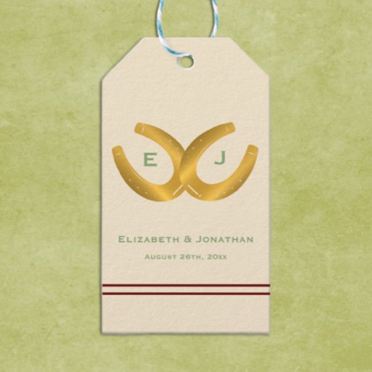 Westerne Hoefijzers bruiloft Cadeaulabel