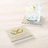 Westerne Hoefijzers bruiloft Glazen Onderzetter (Schuin)