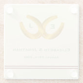 Westerne Hoefijzers bruiloft Glazen Onderzetter (Achterkant)