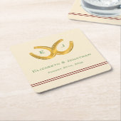 Westerne Hoefijzers bruiloft Kartonnen Onderzetters (Schuin)