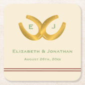 Westerne Hoefijzers bruiloft Kartonnen Onderzetters (Voorkant)