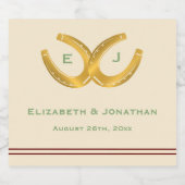 Westerne Hoefijzers bruiloft Likeurfles Etiket (Enkel label)