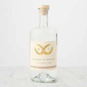 Westerne Hoefijzers bruiloft Likeurfles Etiket (Voorkant)