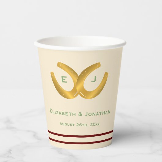 Westerne Hoefijzers bruiloft Papieren Bekers (Voorkant)