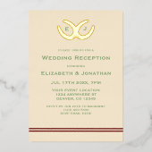 Westerne Hoefijzers bruiloft receptie Folie Uitnodiging (Voorkant)