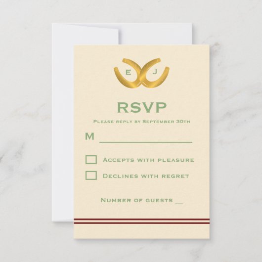 Westerne Hoefijzers bruiloft RSVP Kaartje (Voorkant)