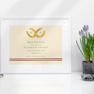 Westerne Hoefijzers bruiloft Save The Date