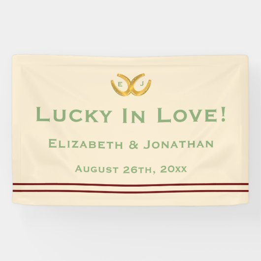 Westerne Hoefijzers bruiloft Spandoek (Horizontaal)