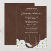 Westerne Hoefijzers en Daisies Baby shower Kaart (Voorkant / Achterkant)