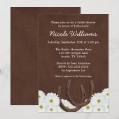 Westerne Hoefijzers en Daisies Vrijgezellenfeest Kaart (Voorkant / Achterkant)