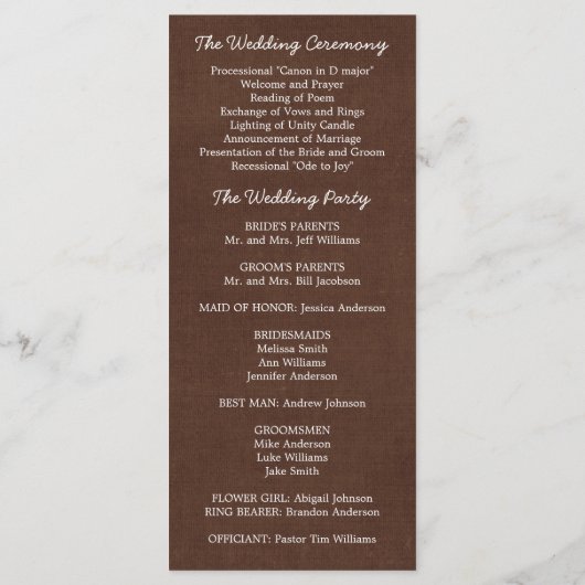 Westerne Hoefijzers en Daisies Wedding Programma Programmakaart (Achterkant)