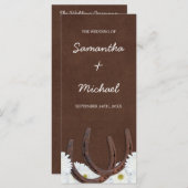 Westerne Hoefijzers en Daisies Wedding Programma Programmakaart (Voorkant / Achterkant)