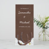 Westerne Hoefijzers en Daisies Wedding Programma Programmakaart (Staand voorkant)