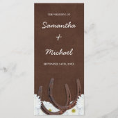 Westerne Hoefijzers en Daisies Wedding Programma Programmakaart (Voorkant)