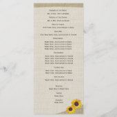 Westerne Hoefijzers en zonnebloem bruiloft program Programmakaart (Achterkant)