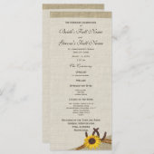 Westerne Hoefijzers en zonnebloem bruiloft program Programmakaart (Voorkant / Achterkant)