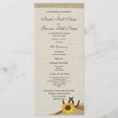 Westerne Hoefijzers en zonnebloem bruiloft program Programmakaart (Voorkant)