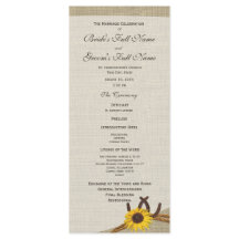 Westerne Hoefijzers en zonnebloem bruiloft program