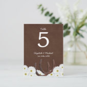 Westerne Hoefijzers Trouwtafel Nummer Briefkaart (Staand voorkant)
