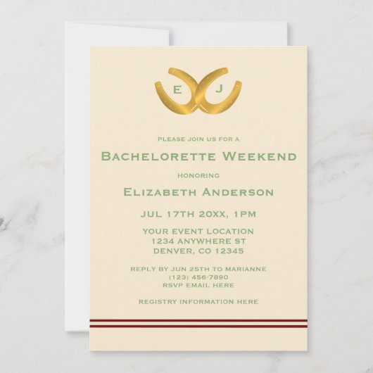 Westerne Hoefijzers vrijgezellenfeest Kaart (Voorkant)