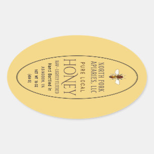 Westerne Honingbij Honey Queenline Jar Ovaal Label