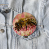 Westerne honingbijenmacro ronde button 4,0 cm (In situ)