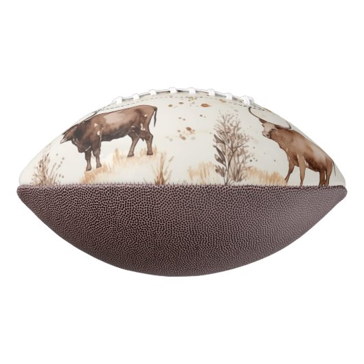 Westerne Hoogland Koeien Cowboy American Football (Gedraaid 90)