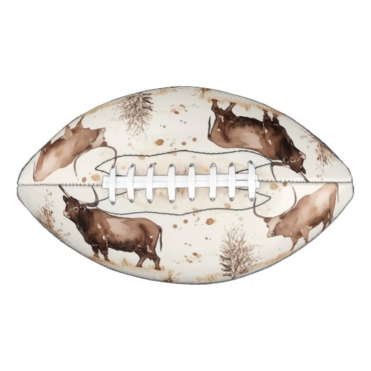 Westerne Hoogland Koeien Cowboy American Football (Voorkant)