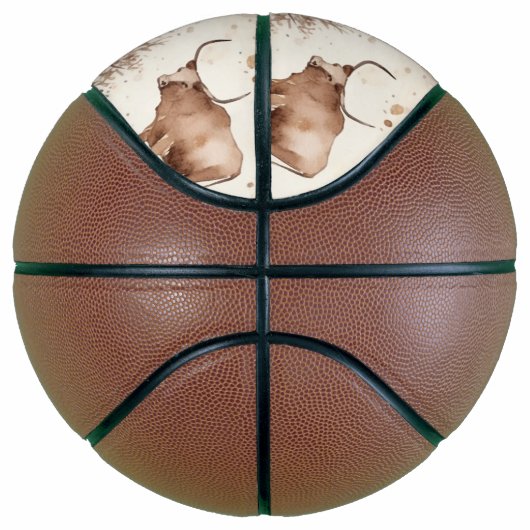 Westerne Hoogland Koeien Cowboy Basketbal (Rechts)