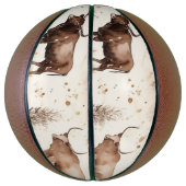 Westerne Hoogland Koeien Cowboy Basketbal (Verticaal)