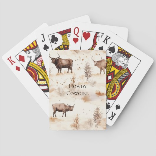 Westerne Hoogland Koeien Cowboy Cowgirl Pokerkaarten (Achterkant)