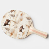 Westerne Hoogland Koeien Cowboy Cowgirl Tafeltennisbatje (Zijkant)