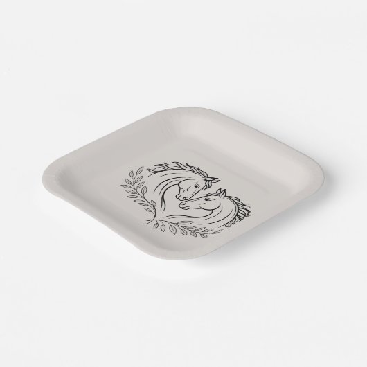 Westerne Horse Elegant Country Rustic Wedding Papieren Bordje (Gebogen)