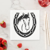 Westerne Horse Hoefijzer Wedding Country Equestria Servet (Insitu)