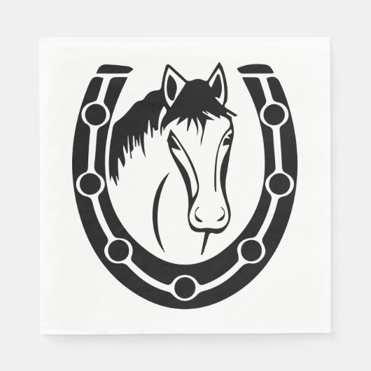 Westerne Horse Hoefijzer Wedding Country Equestria Servet (Voorkant)