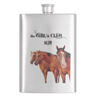 Westerne Horse Lover voor Cowgirl Monogrammed Heupfles