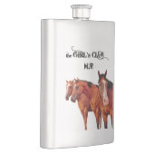 Westerne Horse Lover voor Cowgirl Monogrammed Heupfles (Rechts)