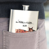 Westerne Horse Lover voor Cowgirl Monogrammed Heupfles (Voorbeeld)