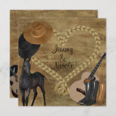 WESTERNE HORSE WEDDING INVITATIE KAART (Voorkant / Achterkant)