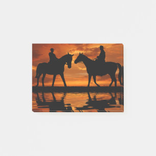 Westerne Horseback van de Zonsondergang Berijdend Post-it® Notes