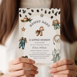 Westerne Howdy Baby Cowboy Baby shower Kaart