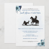 Westerne huwelijksuitnodiging Funny Rodeo nodigt K Kaart (Voorkant / Achterkant)