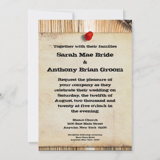 Westerne huwelijksuitnodigingen - 5 x 7 inch kaart (Achterkant)