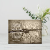 Westerne huwelijksuitnodigingen in Barbed Wire Lan Kaart (Staand voorkant)