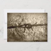 Westerne huwelijksuitnodigingen in Barbed Wire Lan Kaart (Achterkant)